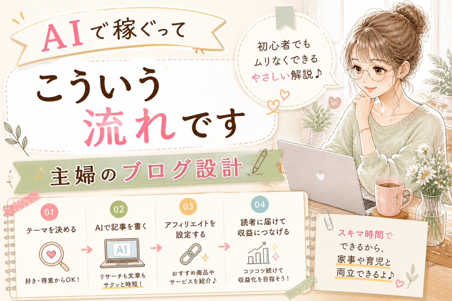 AIアフィリエイトブログの始め方｜非エンジニア主婦がClaudeで作った実体験