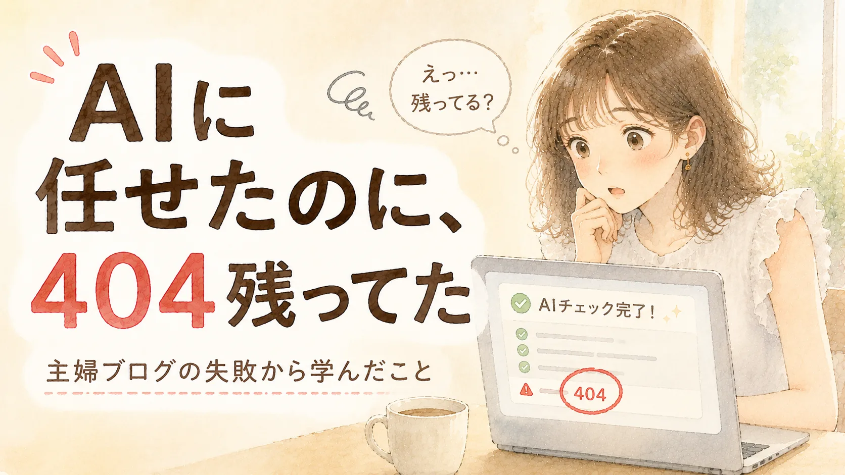 Claudeに任せても完璧じゃない。主婦ブログの404調査で学んだAIへの頼み方