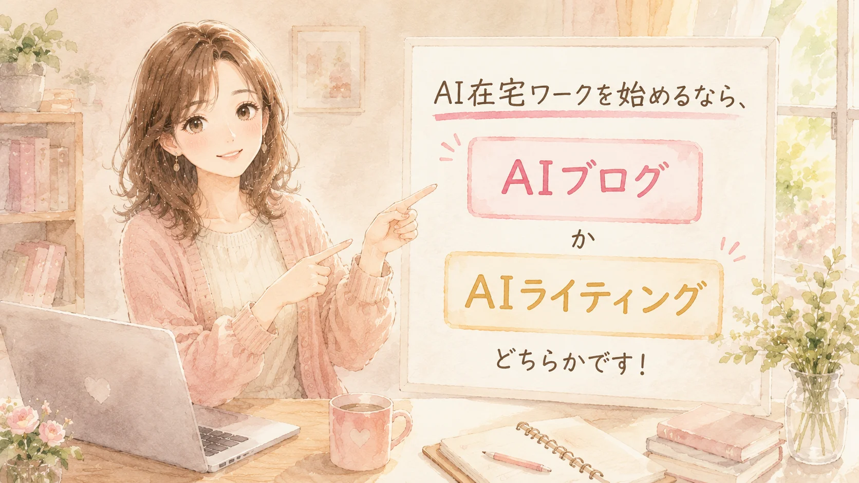 AI在宅ワークの結論を示すイラスト