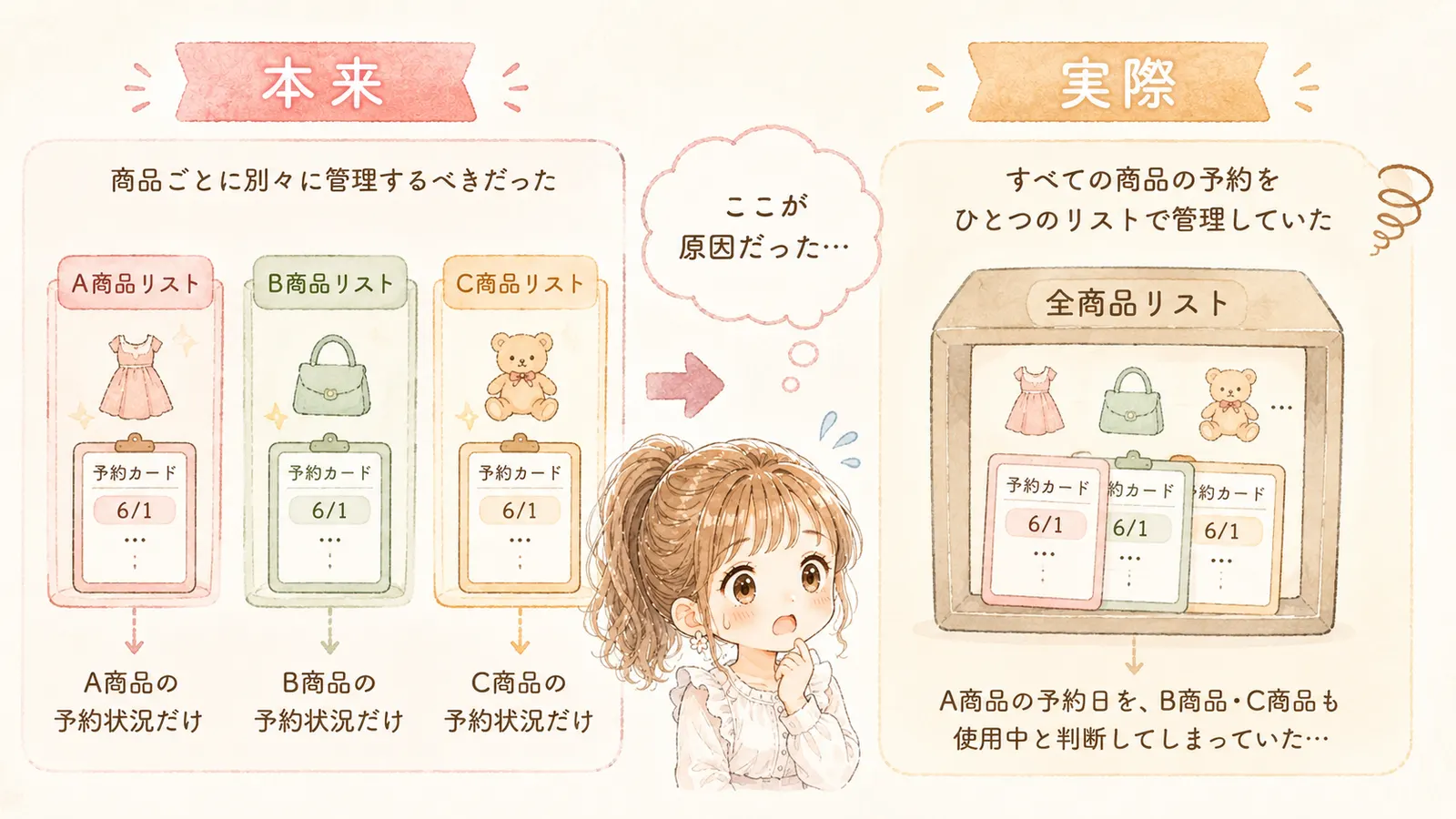 設計ミスの原因を図解したイラスト