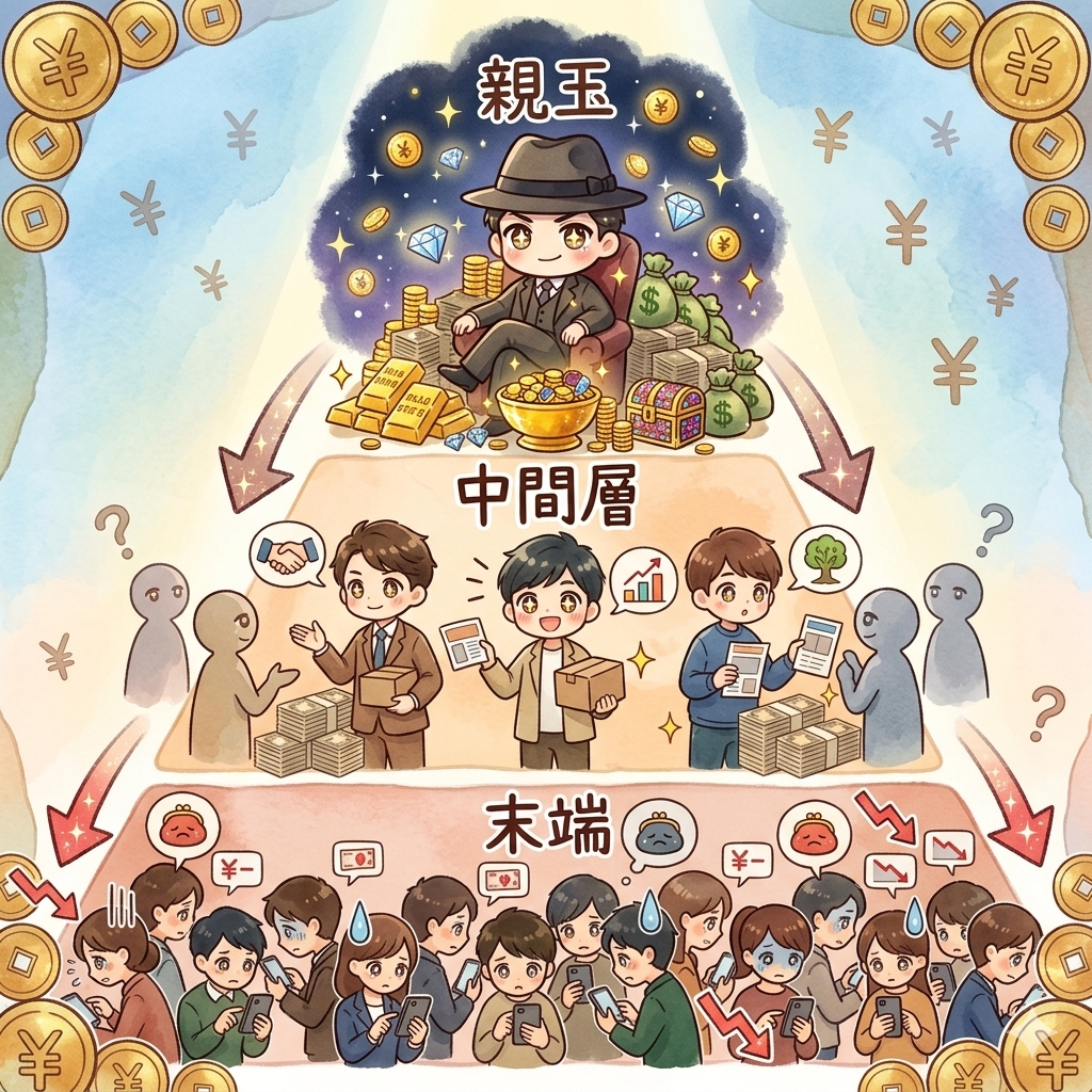詐欺の階層構造ピラミッド（親玉・中間層・末端）
