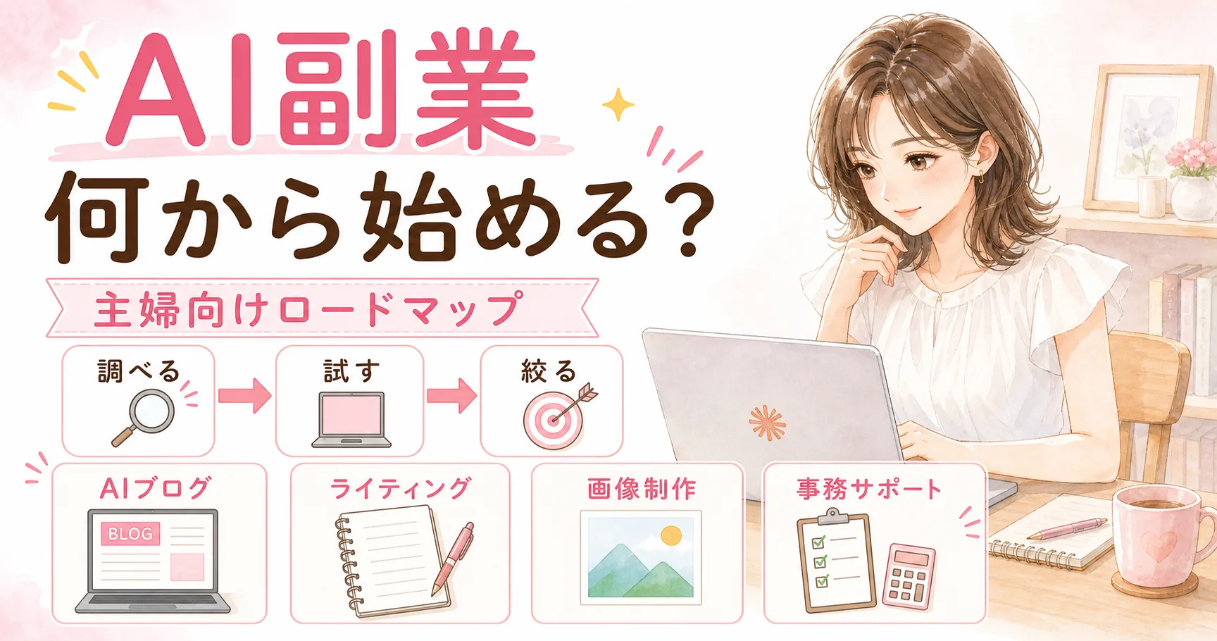AI副業は主婦が何から始める?初心者向けロードマップと失敗しない選び方