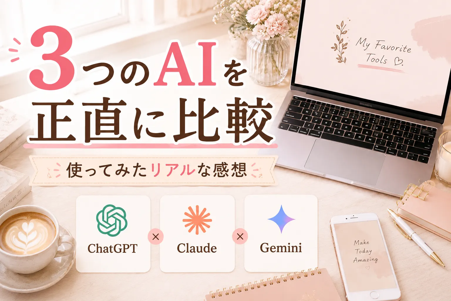 ChatGPT・Claude・Gemini、課金するならどれ?主婦が使い分けてみた【2026年・違い比較まとめ】