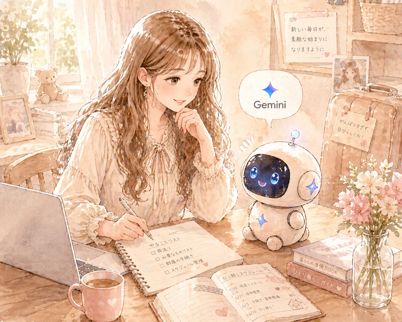 Geminiと相談しながらやることリストを作る主婦——AI壁打ちの活用