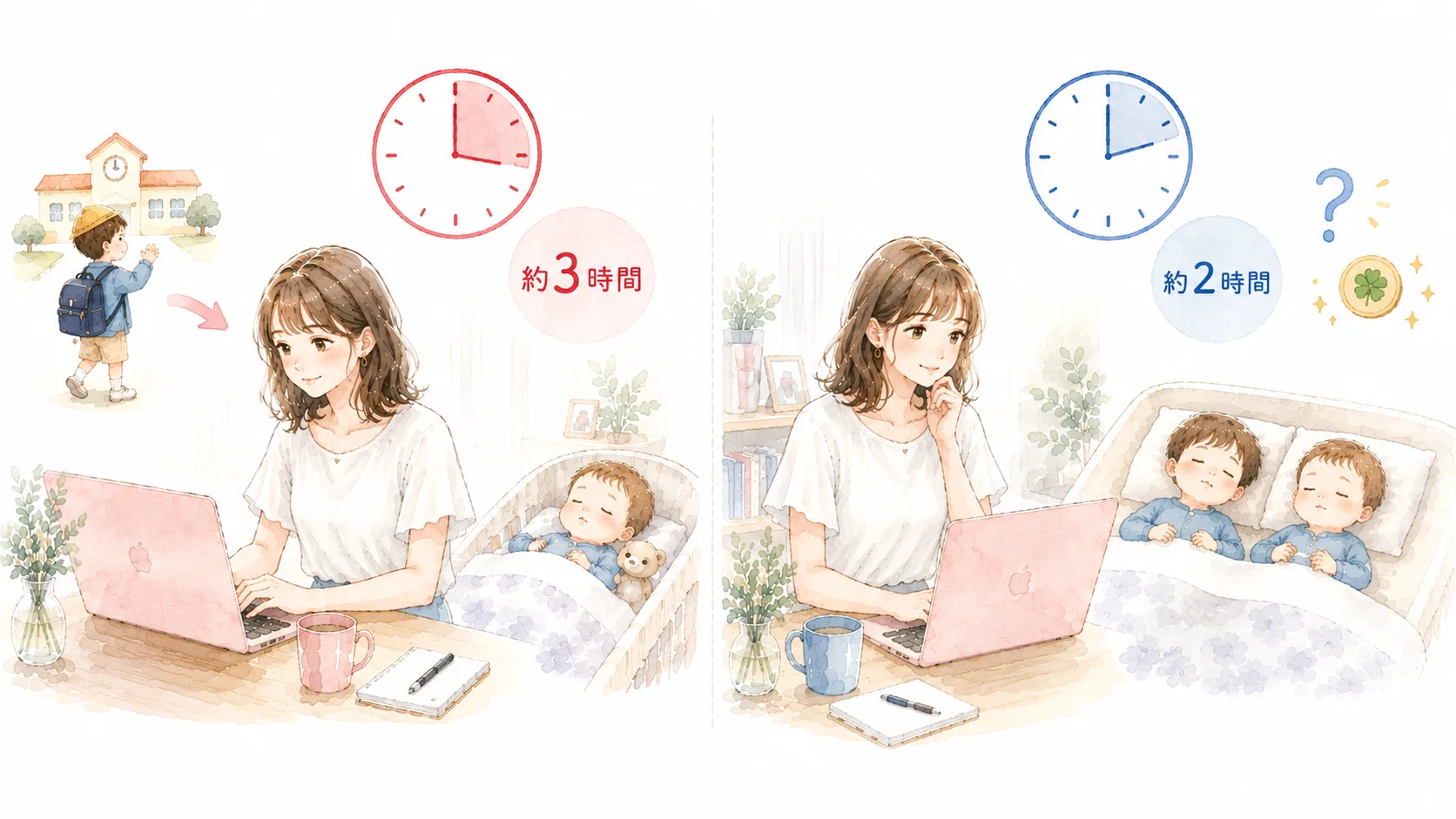 1歳・3歳を育てる育休主婦の1日の時間割